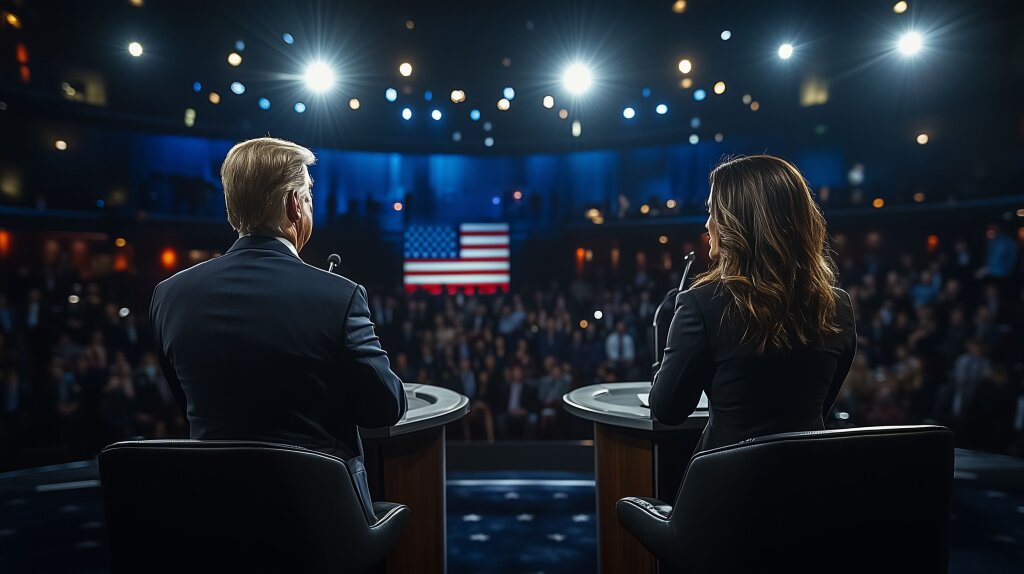 Donald Trump vs. Kamala Harris on stage