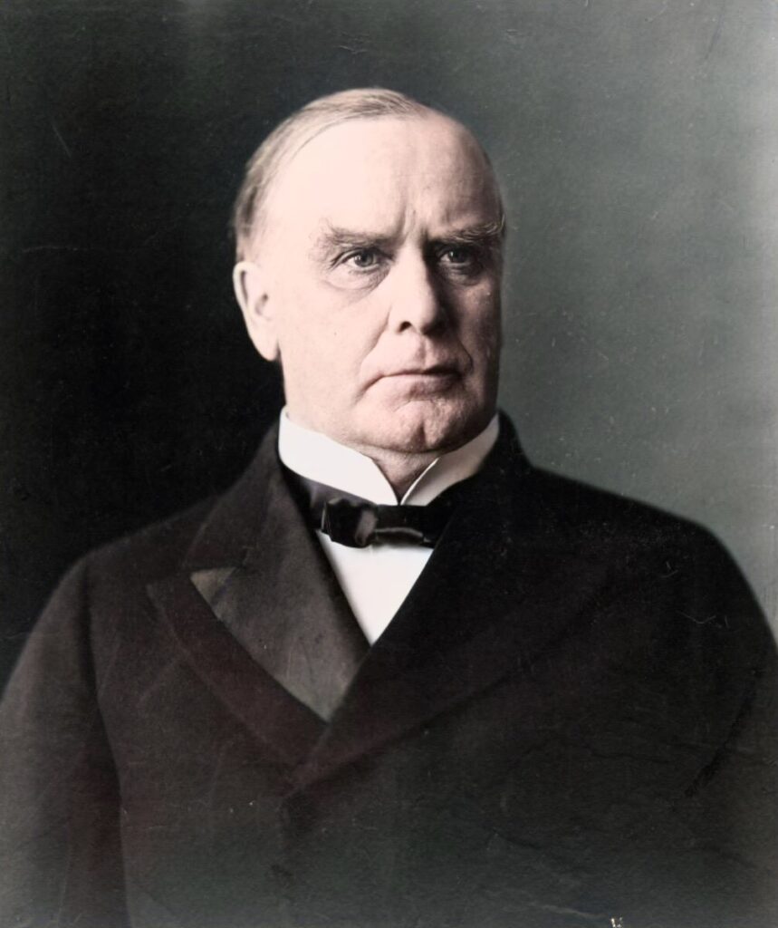 Colorized portrait of William McKinley.