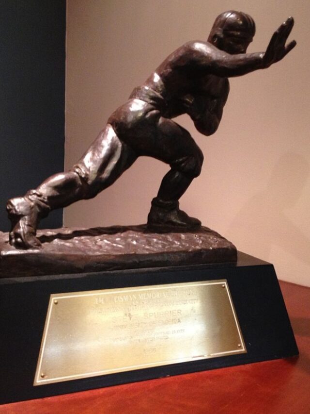 Heisman Trophy, awarded in 1966 to University of Florida quarterback Steve Spurrier.