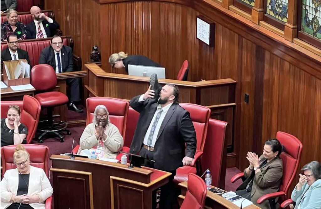 Western Australian Labor MP Kyle McGinn has farewelled parliament by skolling a beer.