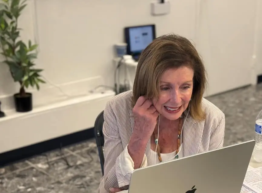 Nancy Pelosi joins grassroots Volunteers on video call