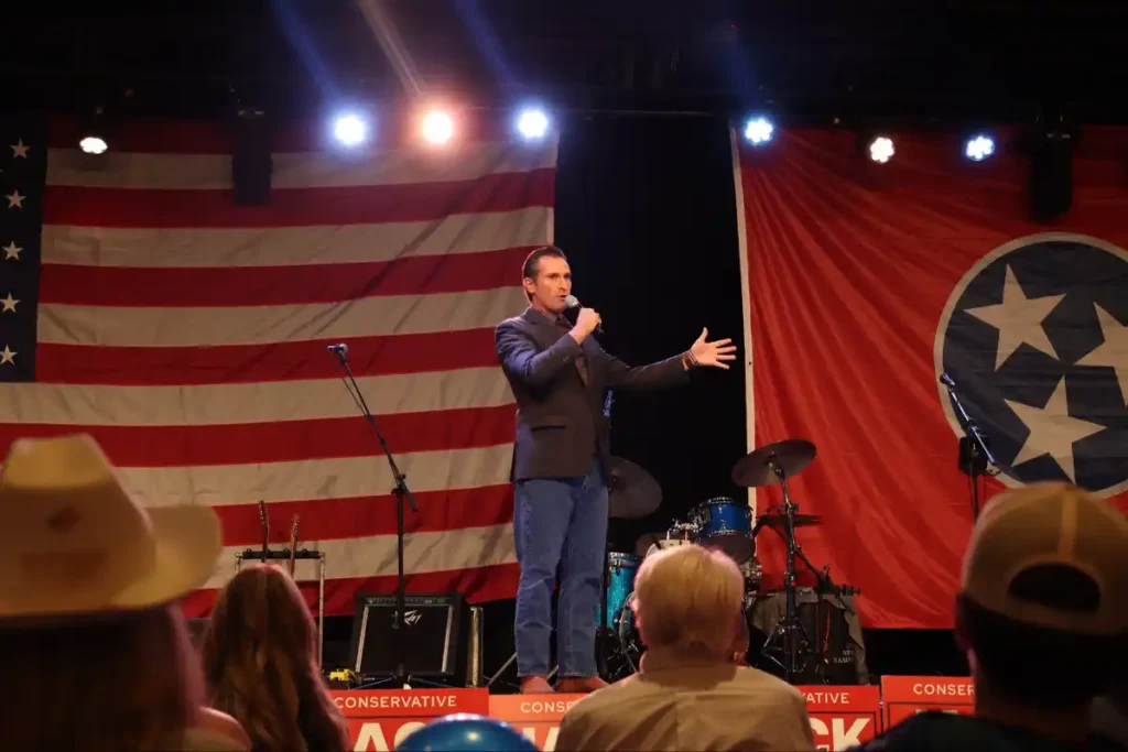 Matt Van Epps addressing supporters during a campaign event in Tennessee’s 7th Congressional District, as posted by his official campaign account on X.