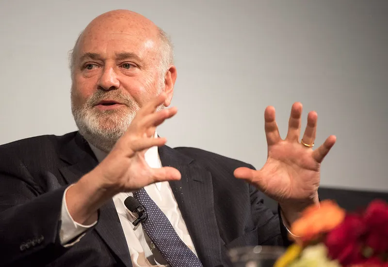 Rob Reiner speaking at LBJ Presidential Library discussion in Austin Texas October 2016 during film screening event