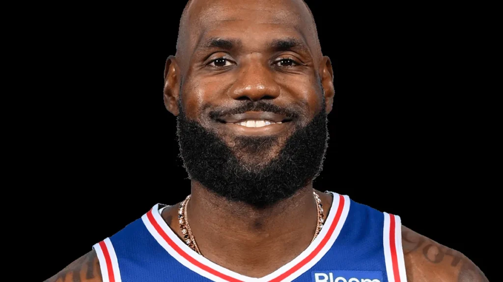 LeBron James in an official NBA headshot