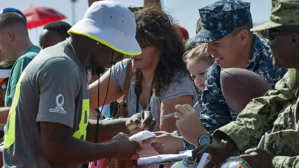 Former Dallas Cowboys receiver Dez Bryant during a public appearance.