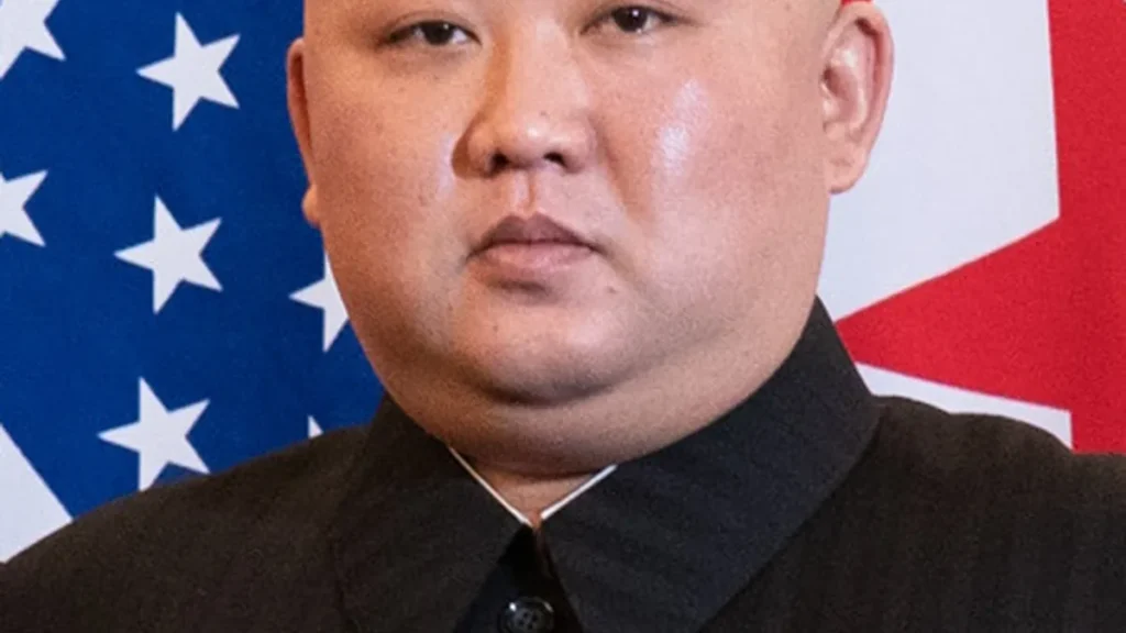Close-up photograph of Kim Jong Un during an official state appearance.