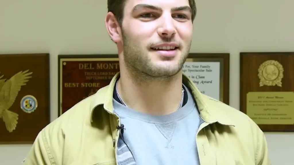Chicago Bears tight end Cole Kmet at a youth football camp