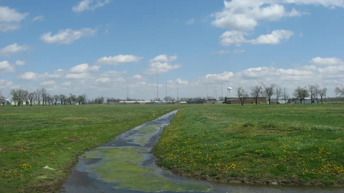 Exterior view of Northwest Correctional Complex in Tiptonville Tennessee, a maximum security prison housing death row inmates