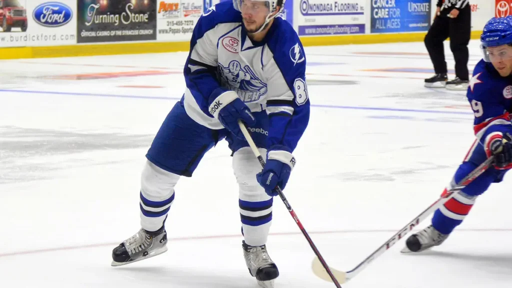 Nikita Kucherov in Tampa Bay Lightning gear during an NHL game